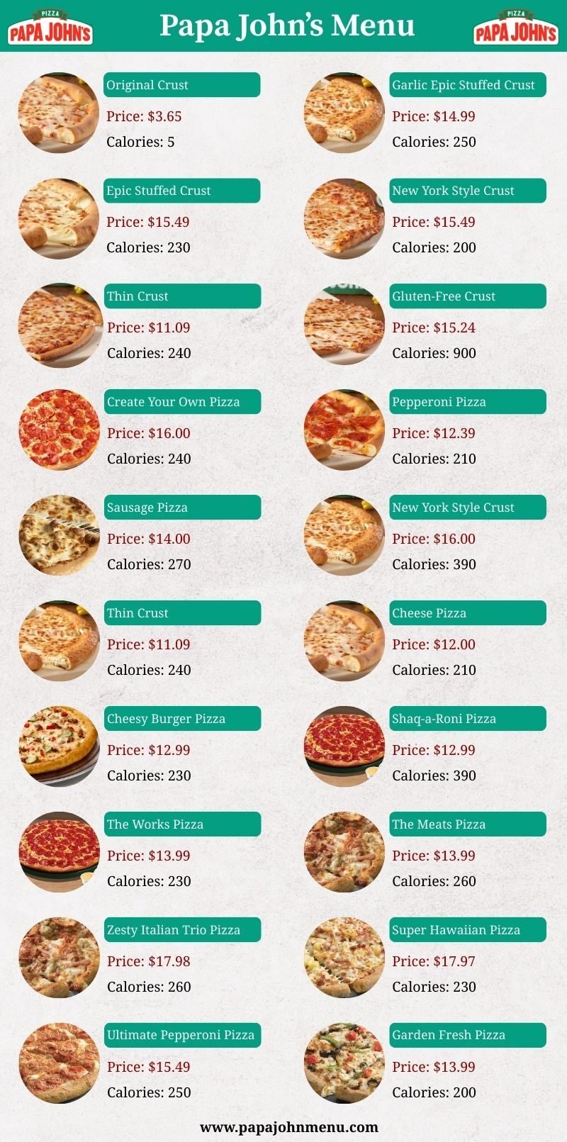 Papa John’s Menu